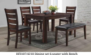 Hf3107/4210 Dining Set (6-seater with Bench) - CLASSIC & MODERN INTERIOR