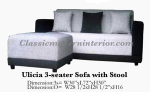 Ulicia 3-seater with Stool - CLASSIC & MODERN INTERIOR